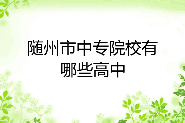 随州市中专院校有哪些高中