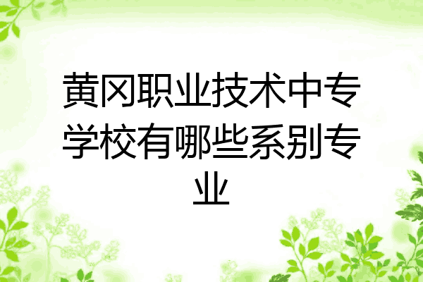 黄冈职业技术中专学校有哪些系别专业