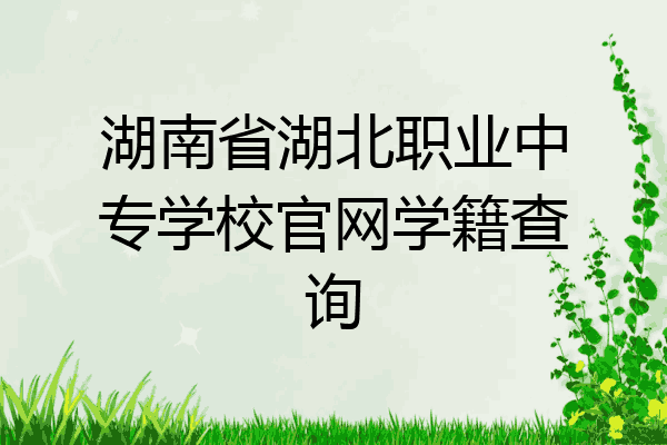 湖南省湖北职业中专学校官网学籍查询