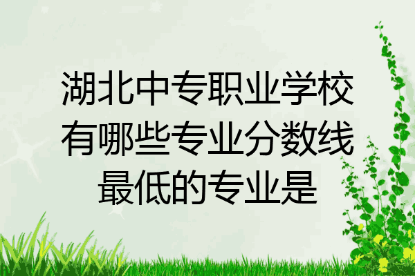 湖北中专职业学校有哪些专业分数线最低的专业是