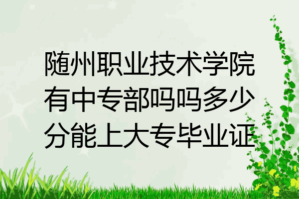 随州职业技术学院有中专部吗吗多少分能上大专毕业证