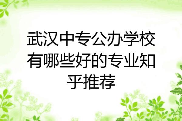 武汉中专公办学校有哪些好的专业知乎推荐