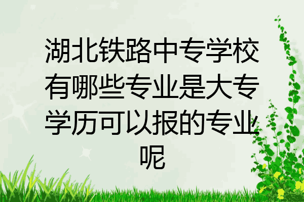 湖北铁路中专学校有哪些专业是大专学历可以报的专业呢