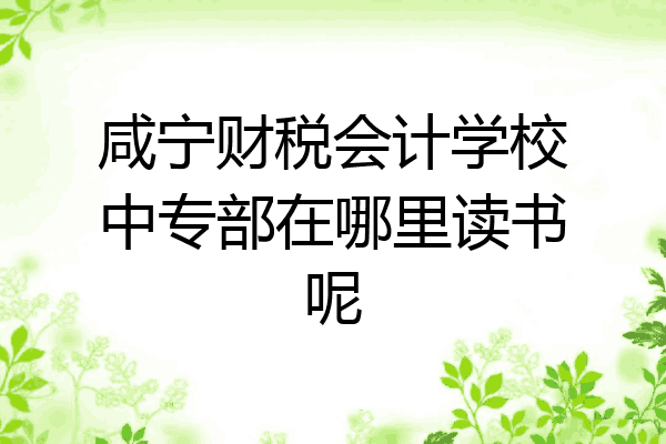 咸宁财税会计学校中专部在哪里读书呢