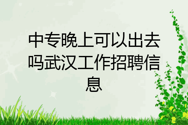 中专晚上可以出去吗武汉工作招聘信息