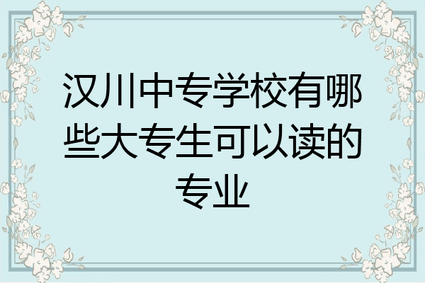 汉川中专学校有哪些大专生可以读的专业