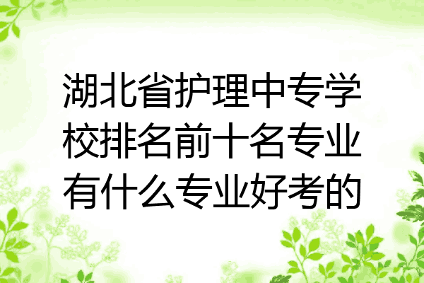 湖北省护理中专学校排名前十名专业有什么专业好考的