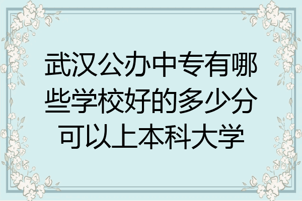 武汉公办中专有哪些学校好的多少分可以上本科大学