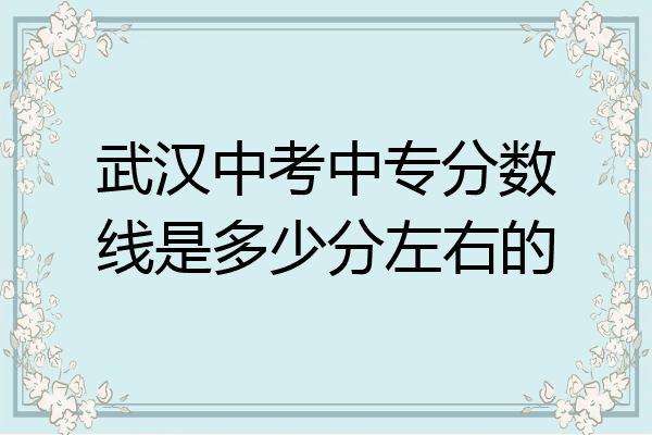 武汉中考中专分数线是多少分左右的