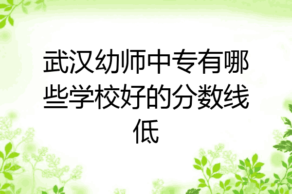 武汉幼师中专有哪些学校好的分数线低