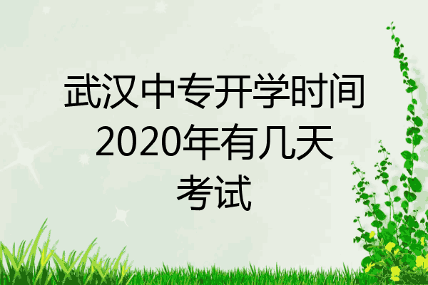武汉中专开学时间2020年有几天考试