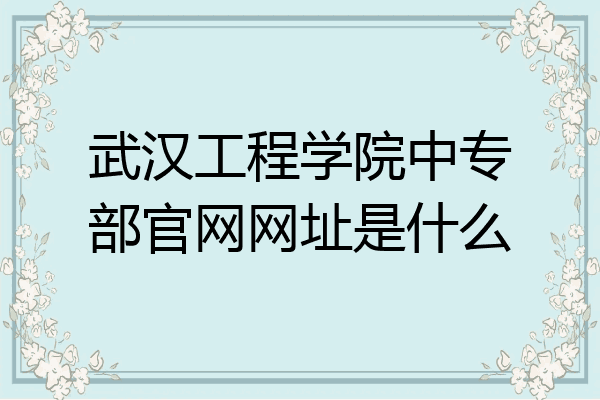 武汉工程学院中专部官网网址是什么