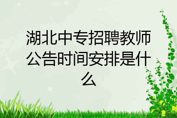 湖北中专招聘教师公告时间安排是什么