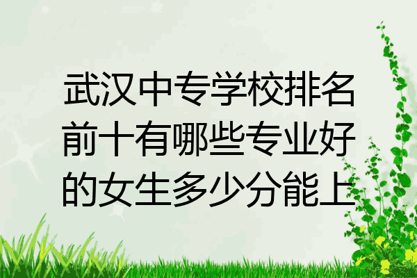 武汉中专学校排名前十有哪些专业好的女生多少分能上