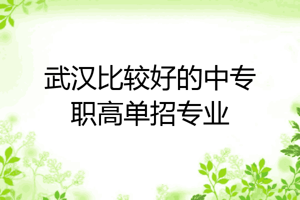 武汉比较好的中专职高单招专业