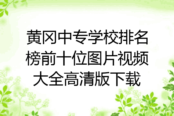 黄冈中专学校排名榜前十位图片视频大全高清版下载