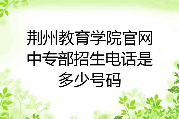 荆州教育学院官网中专部招生电话是多少号码