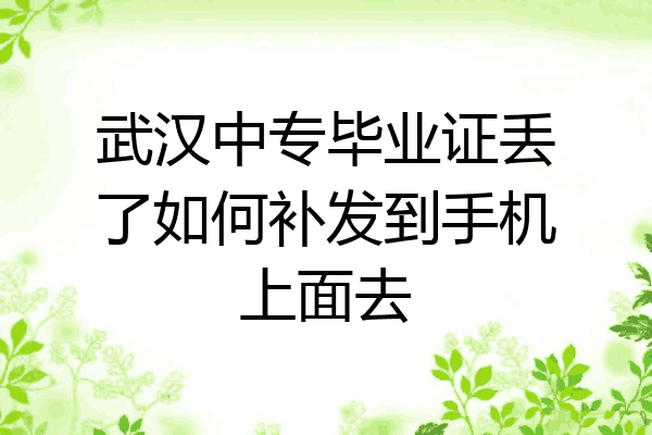 武汉中专毕业证丢了如何补发到手机上面去