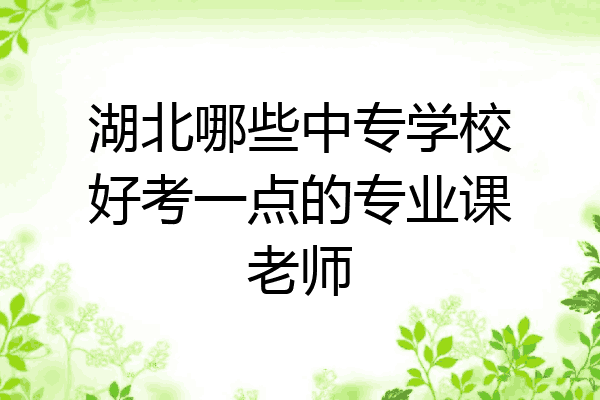 湖北哪些中专学校好考一点的专业课老师