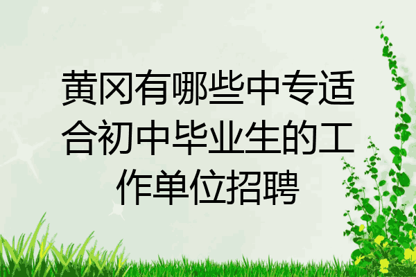 黄冈有哪些中专适合初中毕业生的工作单位招聘