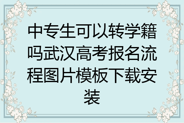 中专生可以转学籍吗武汉高考报名流程图片模板下载安装