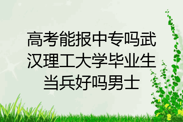 高考能报中专吗武汉理工大学毕业生当兵好吗男士