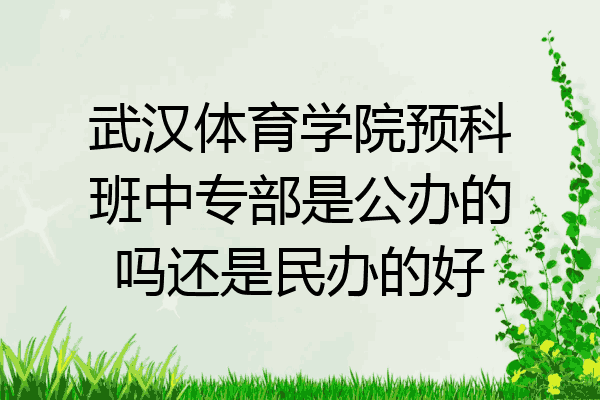 武汉体育学院预科班中专部是公办的吗还是民办的好