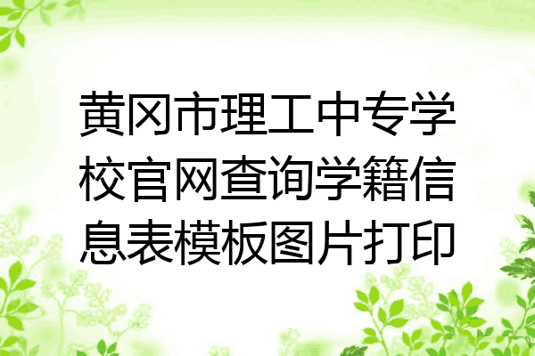 黄冈市理工中专学校官网查询学籍信息表模板图片打印