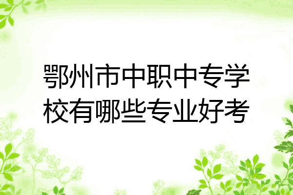 鄂州市中职中专学校有哪些专业好考