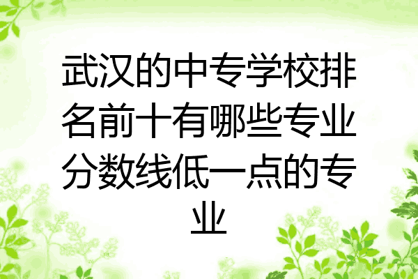 武汉的中专学校排名前十有哪些专业分数线低一点的专业