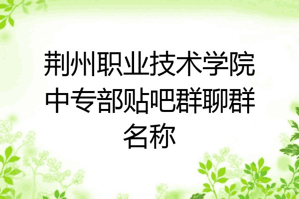 荆州职业技术学院中专部贴吧群聊群名称