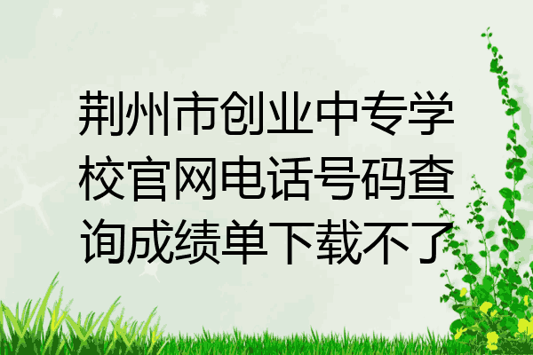 荆州市创业中专学校官网电话号码查询成绩单下载不了