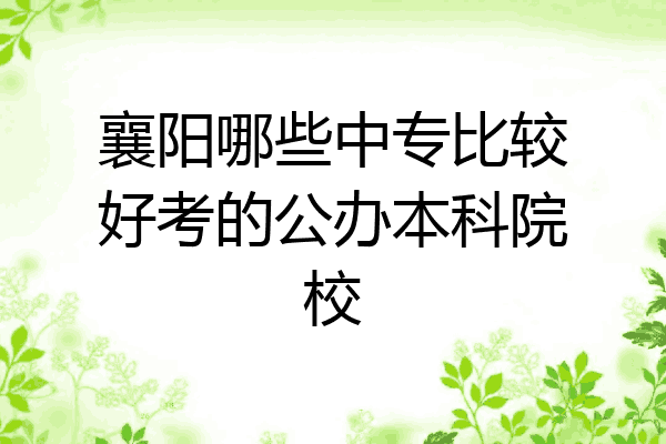 襄阳哪些中专比较好考的公办本科院校