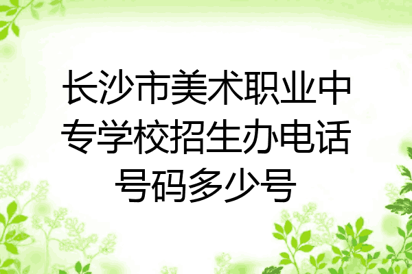 长沙市美术职业中专学校招生办电话号码多少号