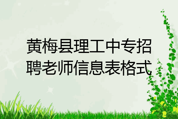 黄梅县理工中专招聘老师信息表格式