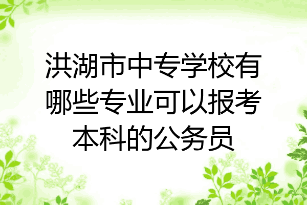洪湖市中专学校有哪些专业可以报考本科的公务员