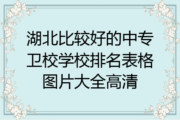 湖北比较好的中专卫校学校排名表格图片大全高清