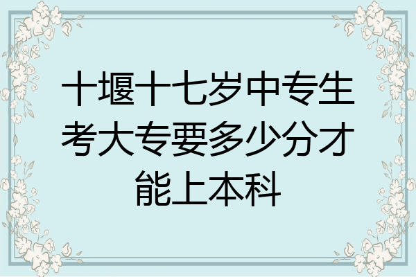 十堰十七岁中专生考大专要多少分才能上本科