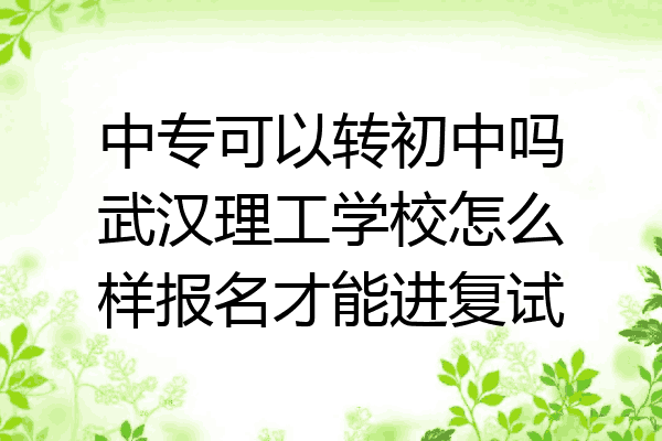 中专可以转初中吗武汉理工学校怎么样报名才能进复试
