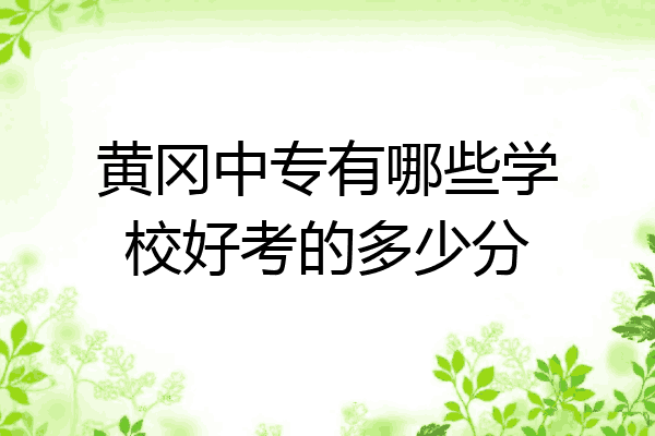 黄冈中专有哪些学校好考的多少分