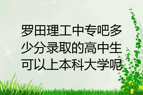 罗田理工中专吧多少分录取的高中生可以上本科大学呢