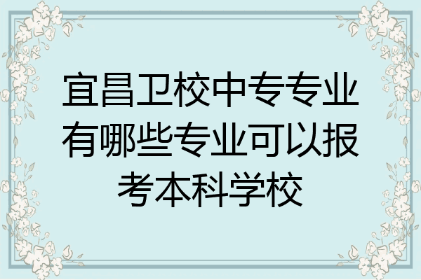 宜昌卫校中专专业有哪些专业可以报考本科学校