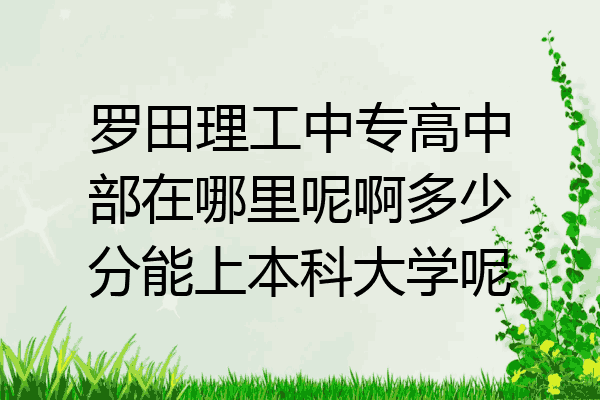 罗田理工中专高中部在哪里呢啊多少分能上本科大学呢