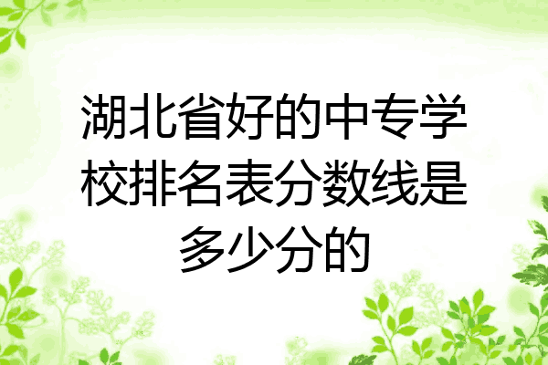 湖北省好的中专学校排名表分数线是多少分的