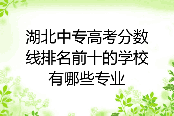 湖北中专高考分数线排名前十的学校有哪些专业