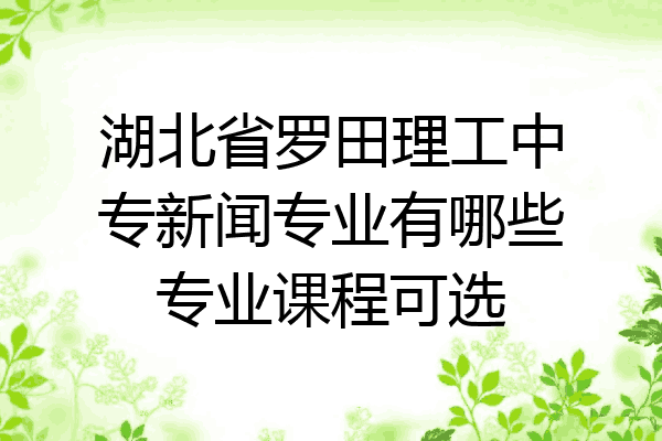 湖北省罗田理工中专新闻专业有哪些专业课程可选