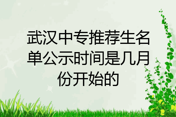 武汉中专推荐生名单公示时间是几月份开始的