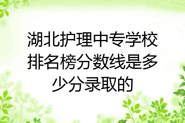 湖北护理中专学校排名榜分数线是多少分录取的