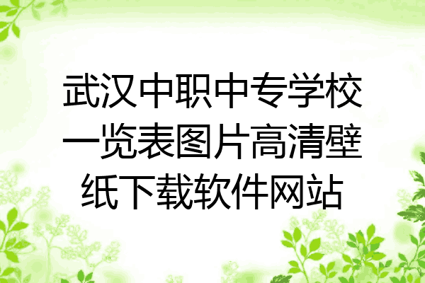 武汉中职中专学校一览表图片高清壁纸下载软件网站