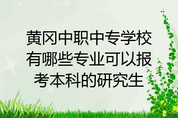 黄冈中职中专学校有哪些专业可以报考本科的研究生